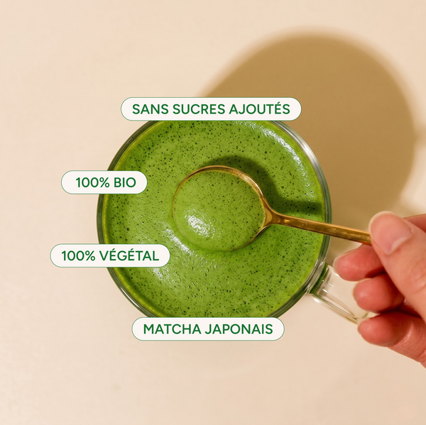 Avantages du matcha cérémonie bio : végétal, sans sucres raffinés, matcha japonais