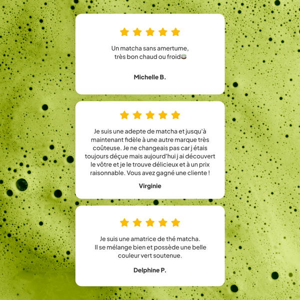 3 avis 5 étoiles sur le matcha cérémonie de nümorning