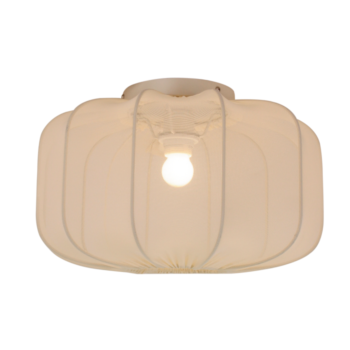 De crèmekleurige plafondlamp Lecce voegt een serene touch toe aan je interieur. Perfect voor een Japandi sfeer.