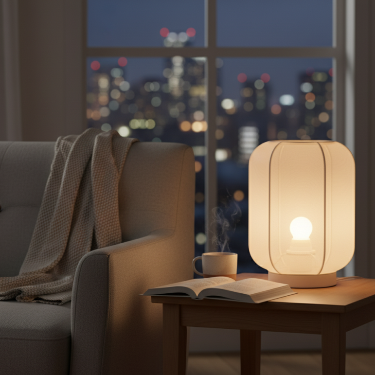 De crèmekleurige tafellamp Lecce heeft een serene uitstraling. Perfect voor een rustige sfeer in elke Japandi-interieur.