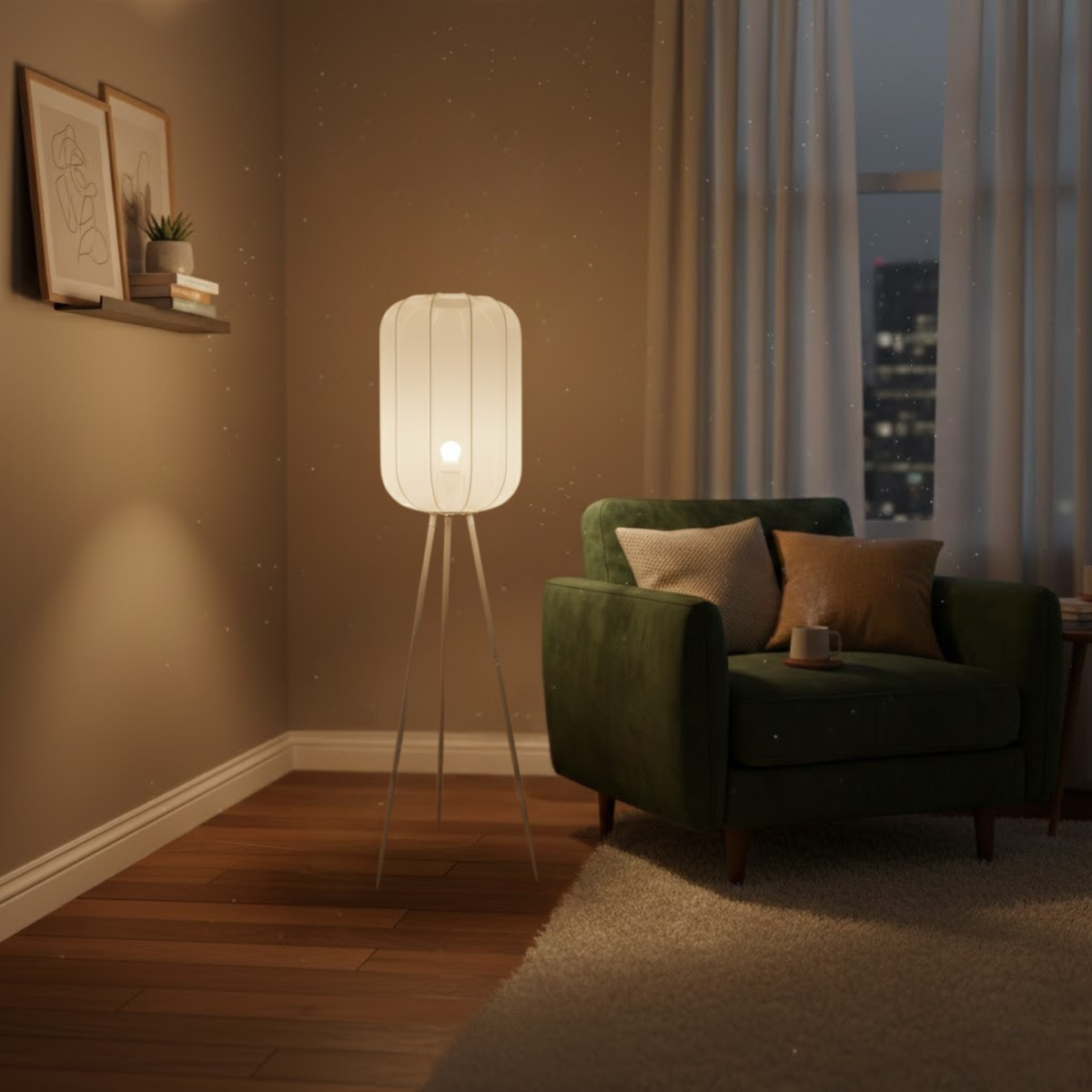 Detail van de crèmekleurige Lecce vloerlamp, perfect voor een Japandi interieur. Brengt warmte en charme in jouw ruimte.