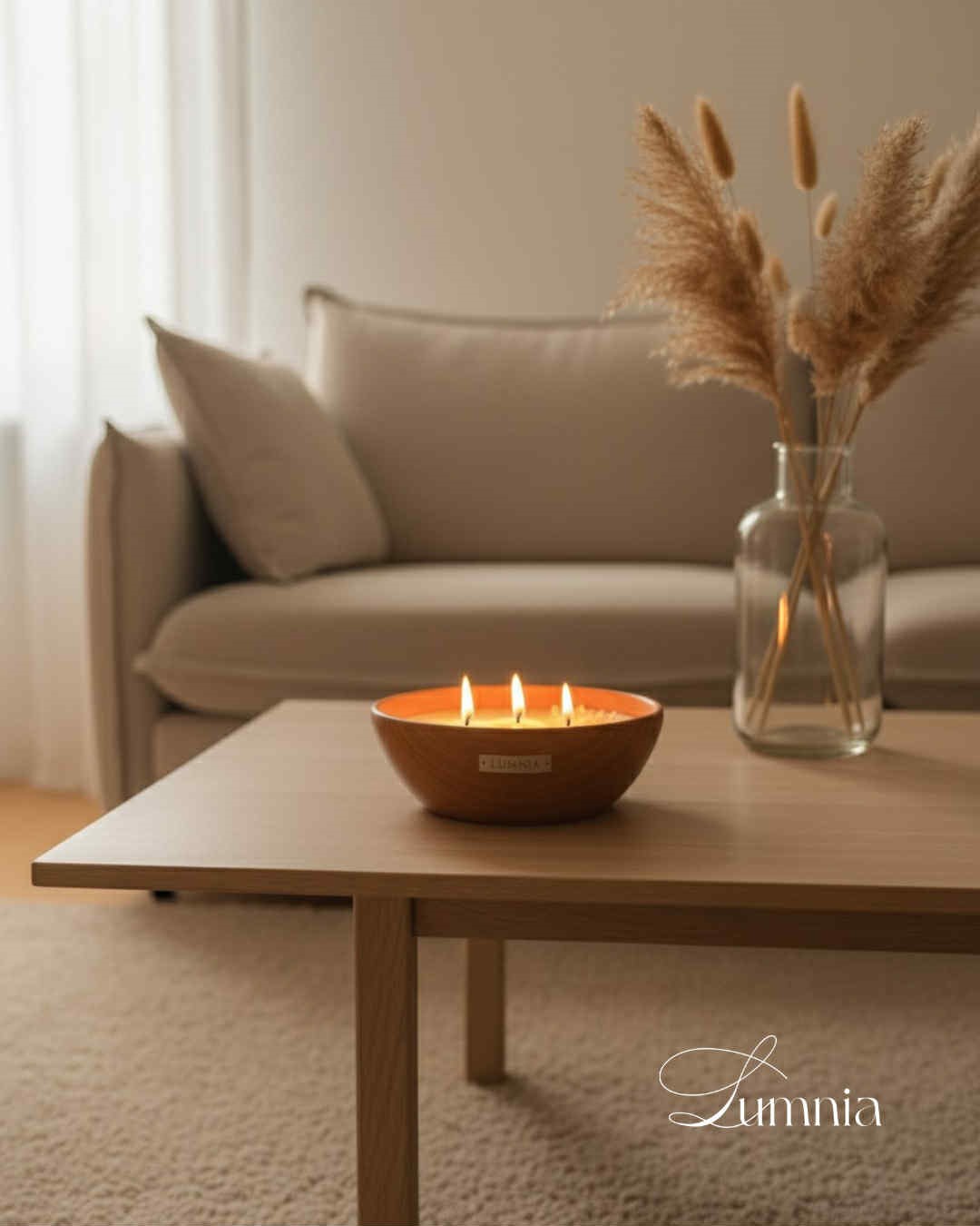 Candle in Wooden Container