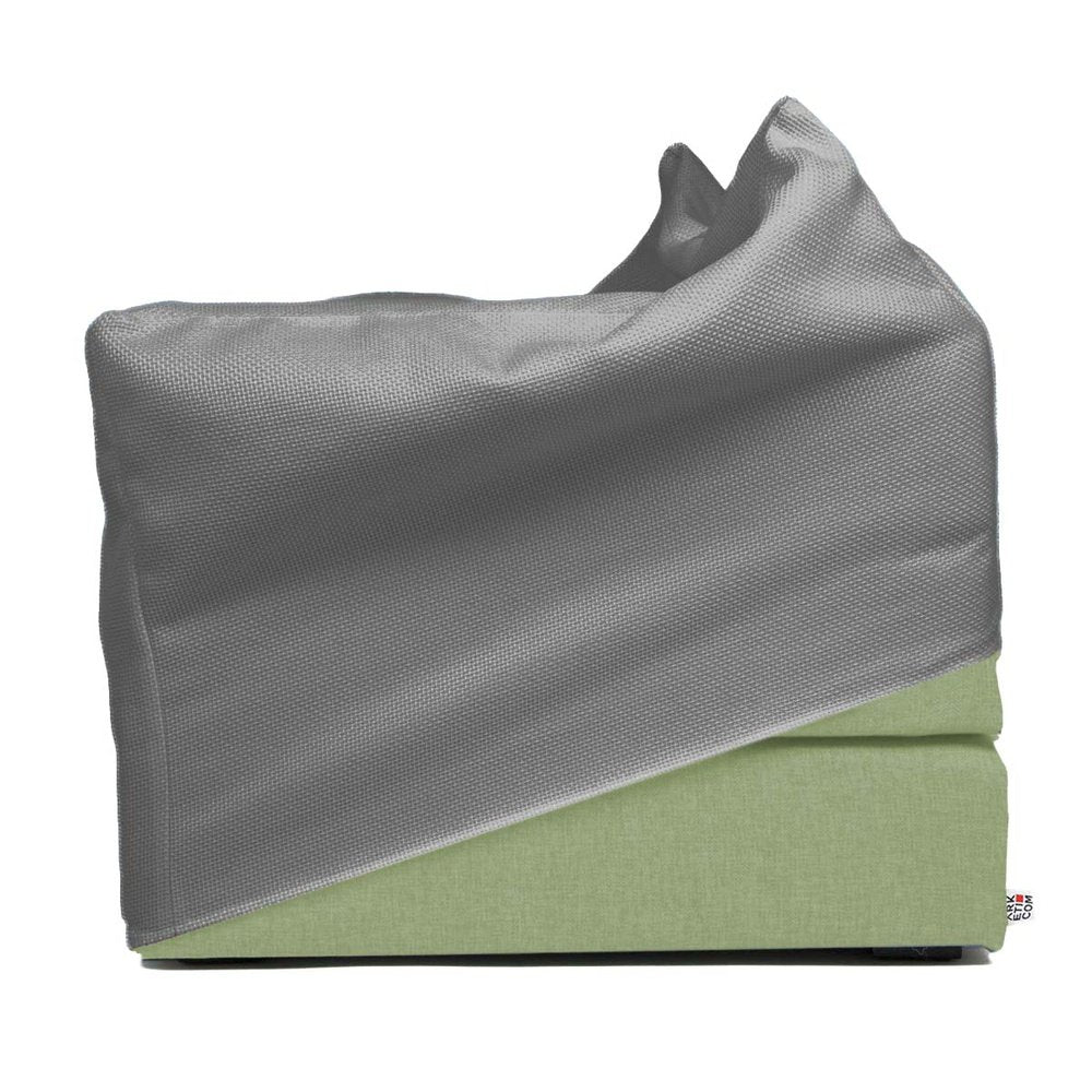 TOUF GREEN, Pouf Letto Base Verde e Copri Pouf 70x63