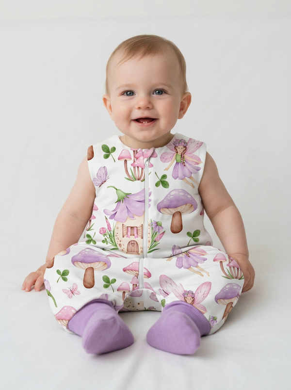 Tanja two-layer sleeping bag with legs - Pink fairy tale