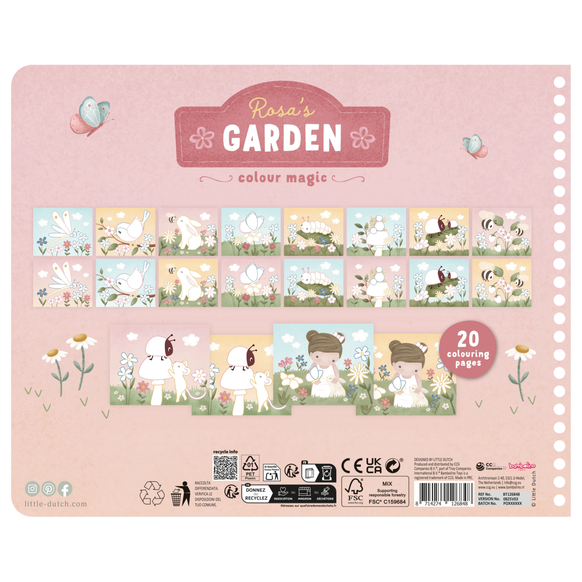 Little Dutch® Libro de Colorear Mágico Rosa y Amigos