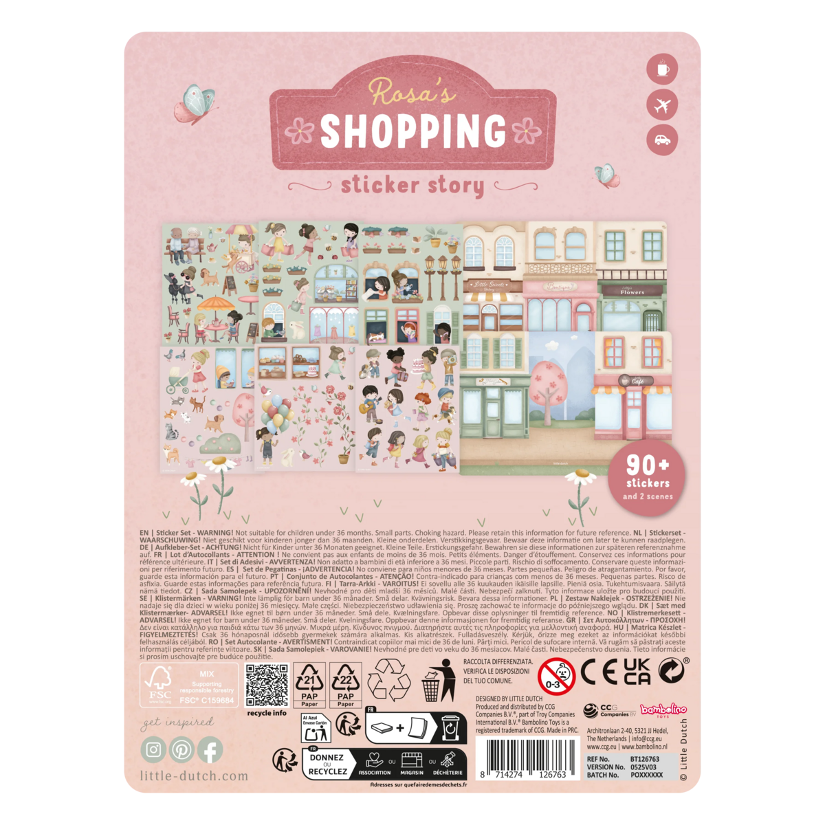 Little Dutch® Libro de Pegatinas Rosa y Amigos