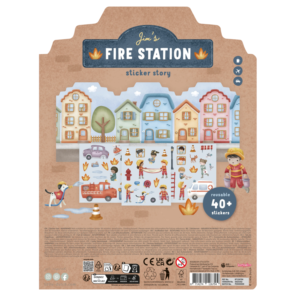 Little Dutch® Libro de Pegatinas Reutilizables Jim y Amigos