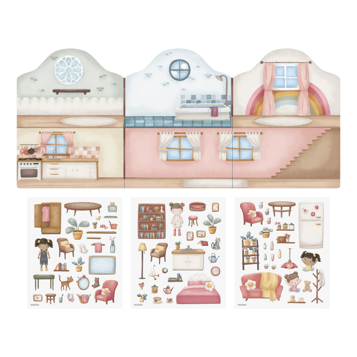 Little Dutch® Knjižica z nalepkami za večkratno uporabo Rosa & Friends - PUFFI