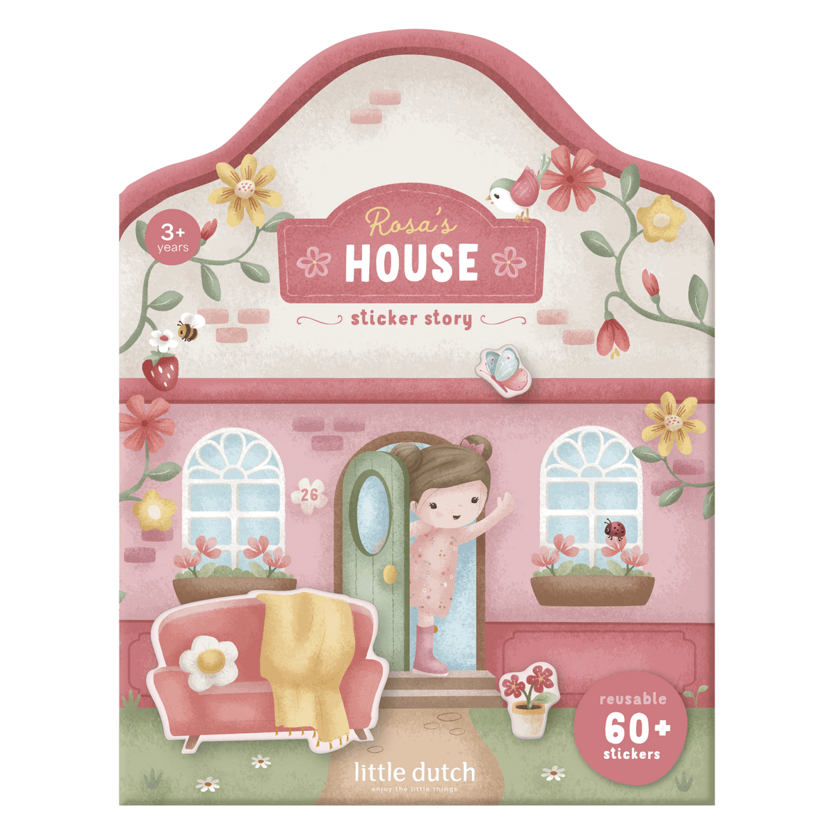 Little Dutch® Knjižica z nalepkami za večkratno uporabo Rosa & Friends - PUFFI