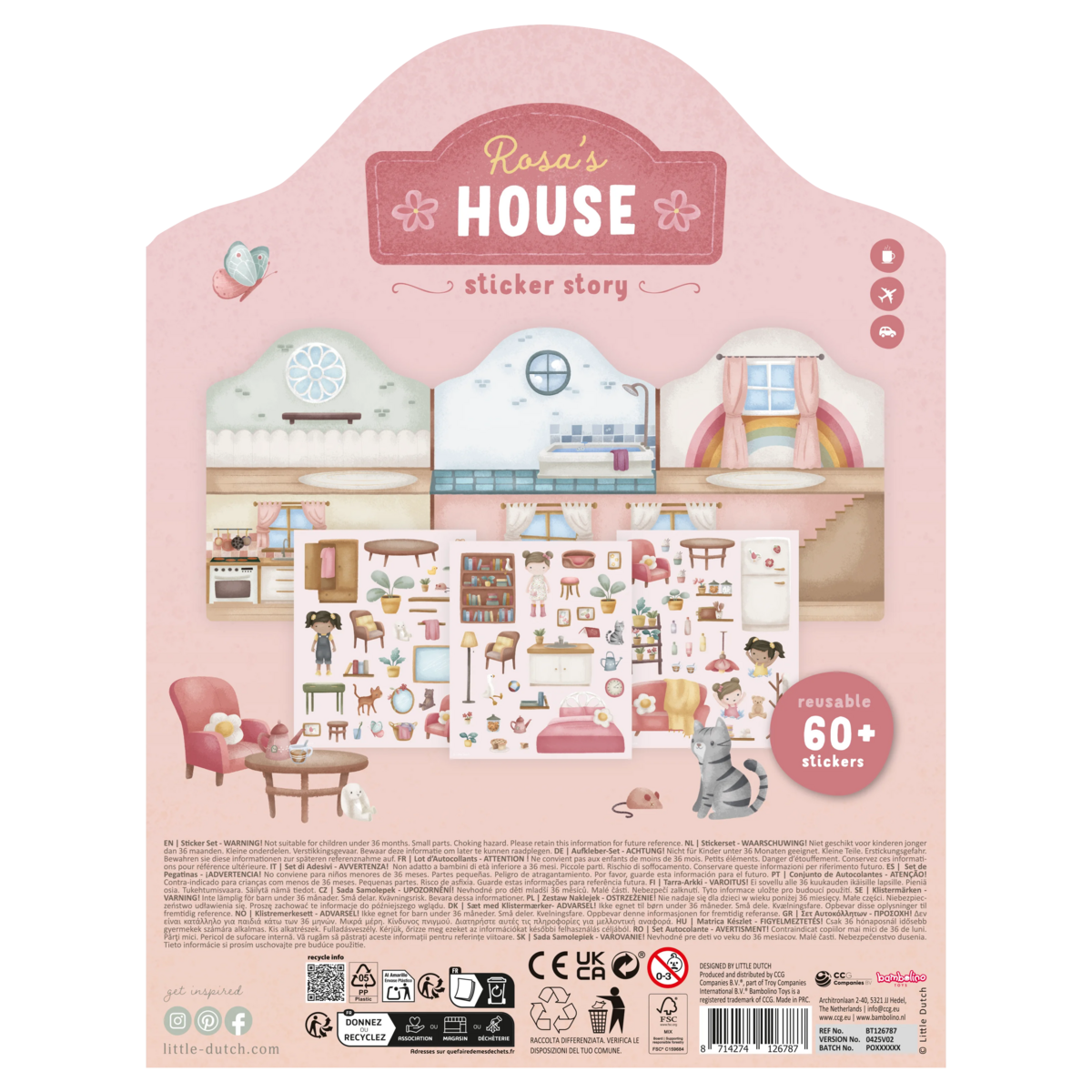 Little Dutch® Ponovno Iskoristiva Knjiga Naljepnica Rosa & Prijatelji