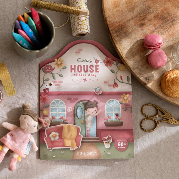 Little Dutch® Libro de Pegatinas Reutilizables Rosa y Amigos