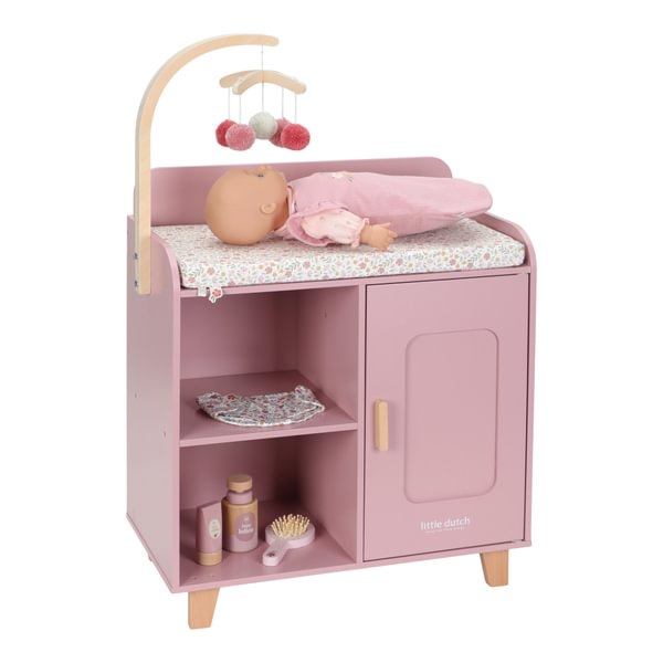Little Dutch® Lesena previjalna miza za punčke - PUFFI