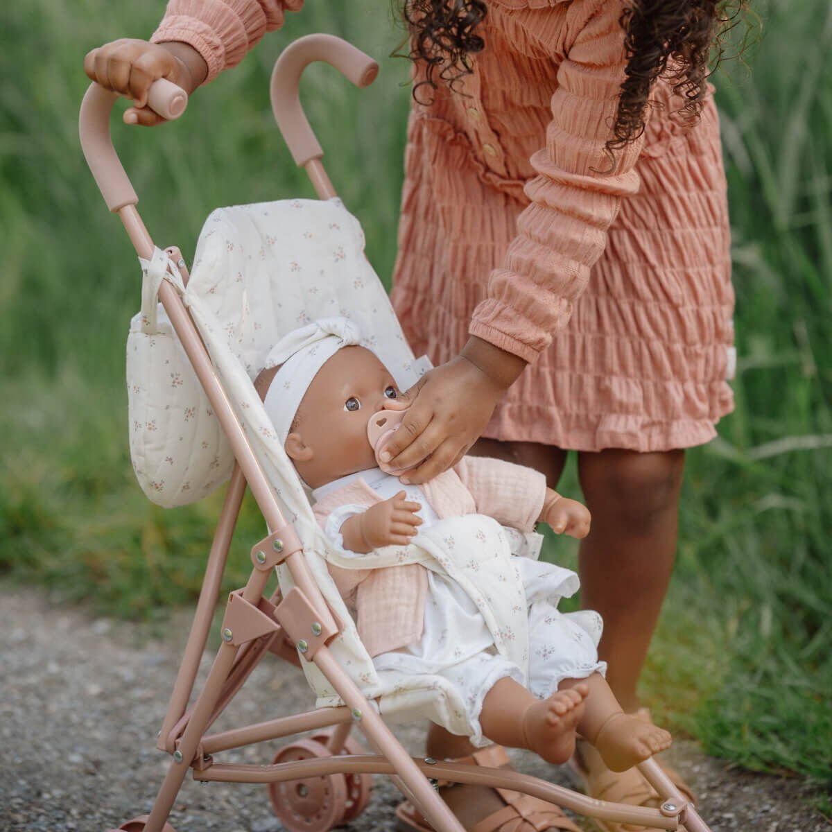 Little Dutch® Otroški kovinski voziček za punčko, White Meadows - PUFFI
