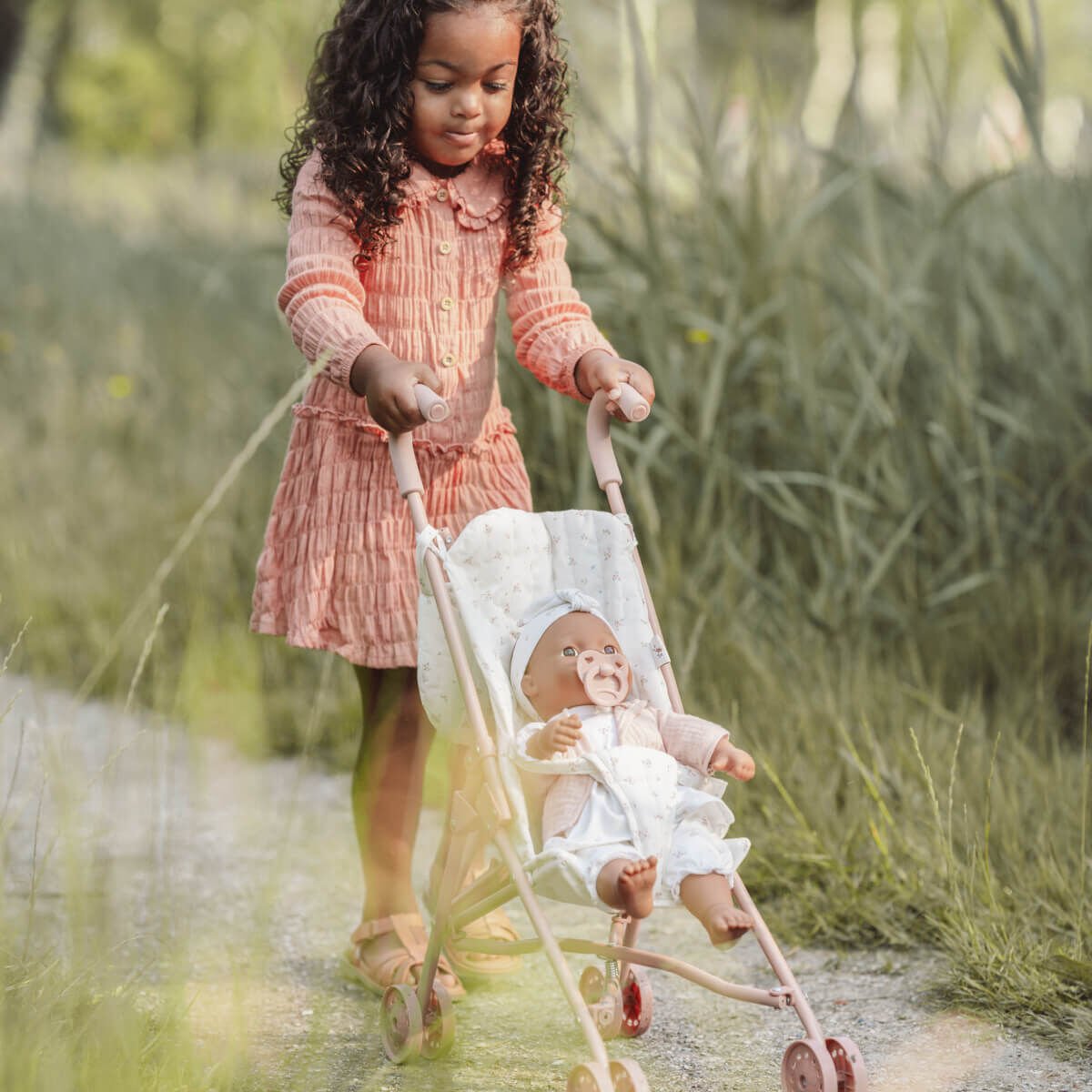 Little Dutch® Otroški kovinski voziček za punčko, White Meadows - PUFFI