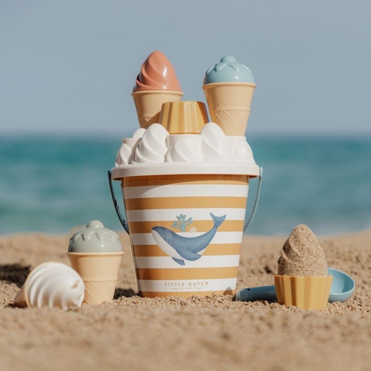 Little Dutch Set za na plažo Ice Cream Ocean Dreams, Blue - PUFFI