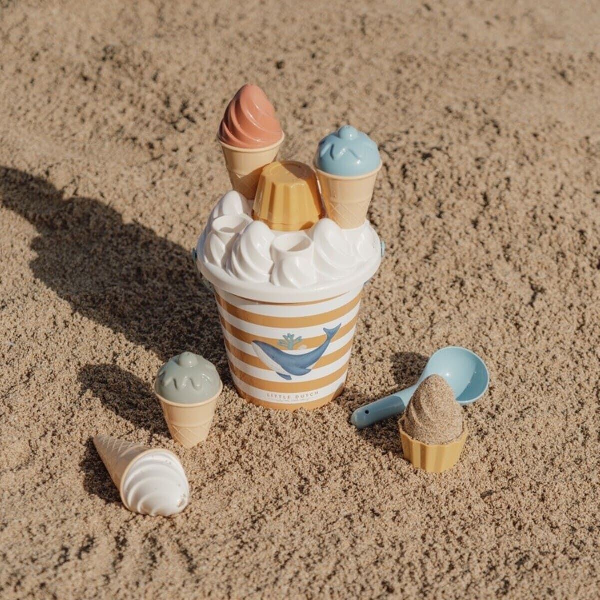 Little Dutch Set za na plažo Ice Cream Ocean Dreams, Blue - PUFFI