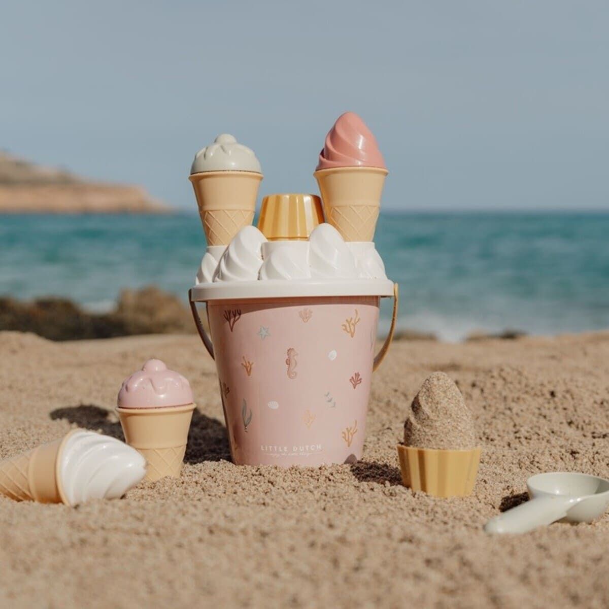 Little Dutch Set za na plažo Ice Cream Ocean Dreams, Pink - PUFFI