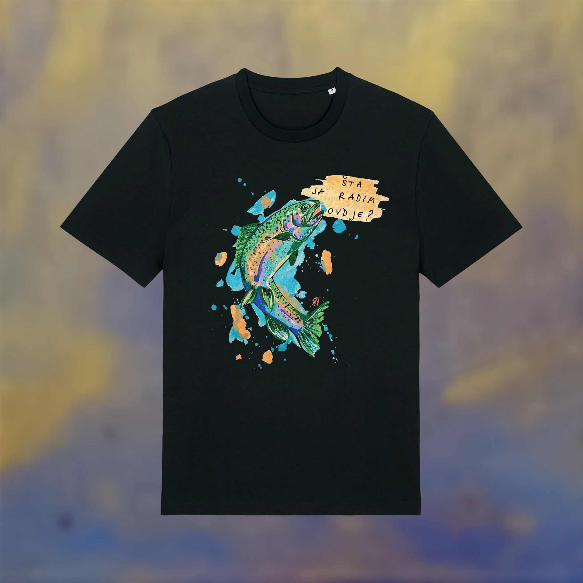 T-shirt - Salmon 'What am I doing here?'