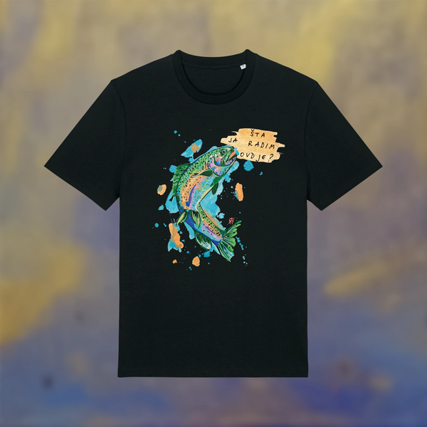 T-shirt - Salmon 'What am I doing here?'