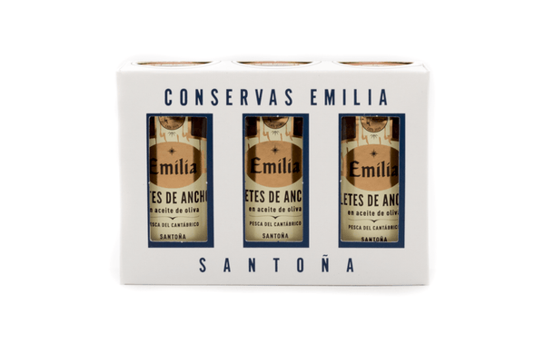 Lote 3 tarros 100gr. Filetes de Anchoa en Aceite de Oliva Serie Oro - Pescado del Cantábrico