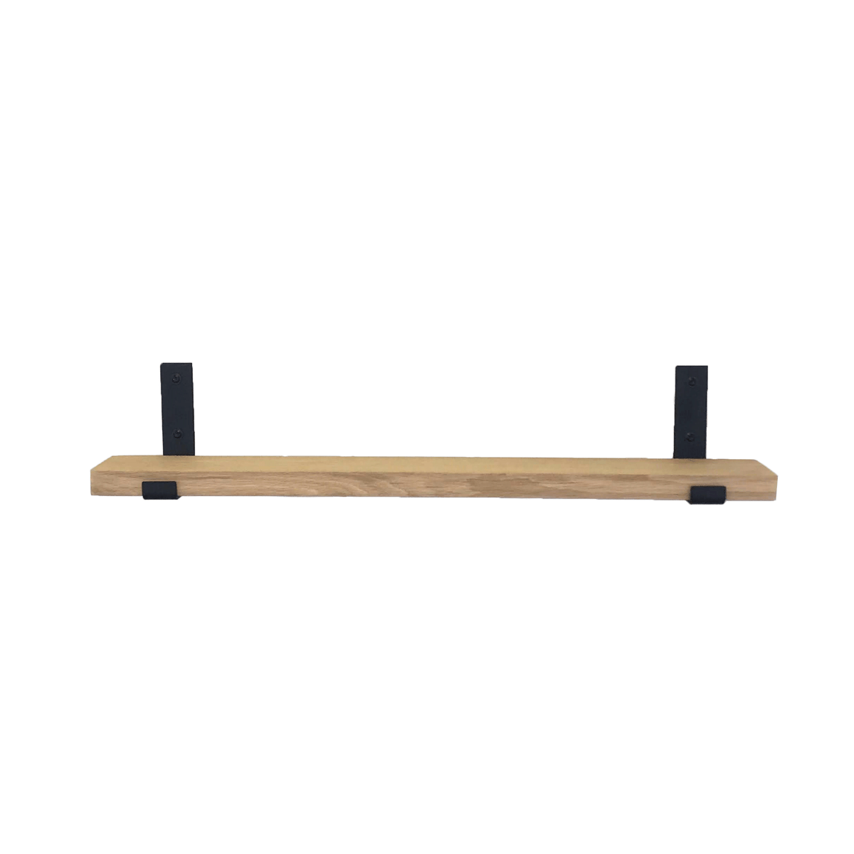 Supports d'étagère en L industriel avec étagère en chêne – 10 cm