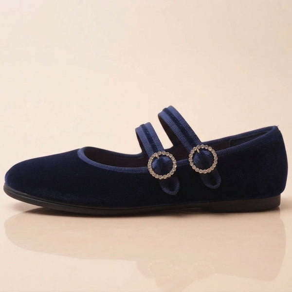 mary jane doppio cinturino blu con plantare interno