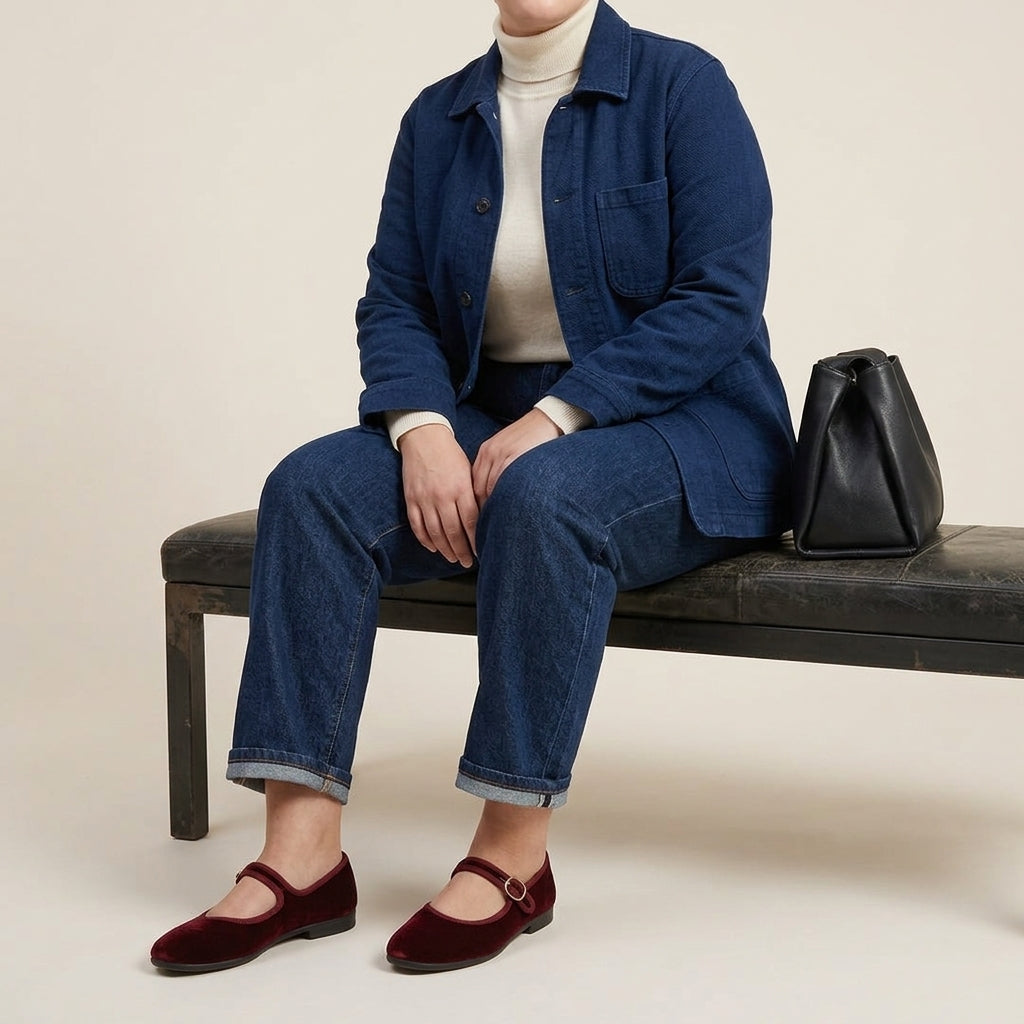 Bordeaux Velvet Mary-Jane Friulane