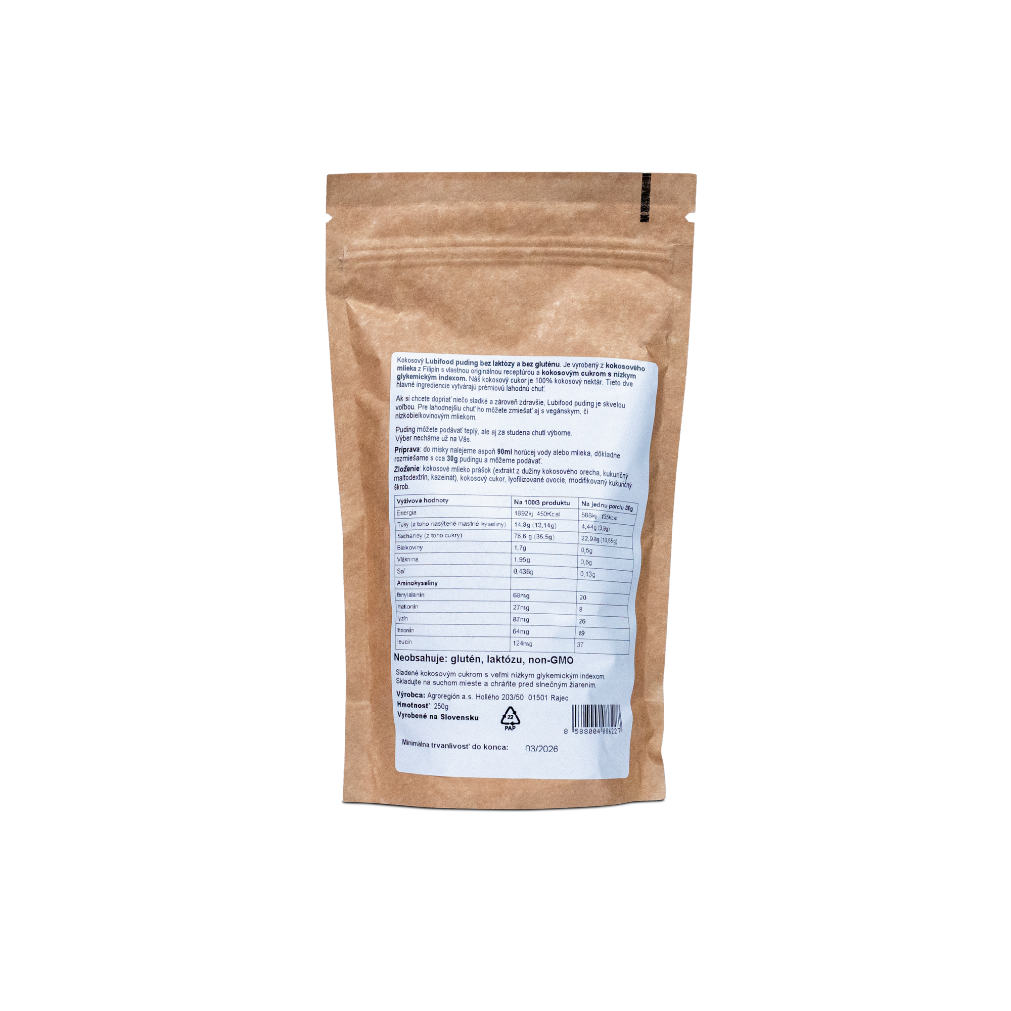 Porridge de noix de coco naturel - 250 g