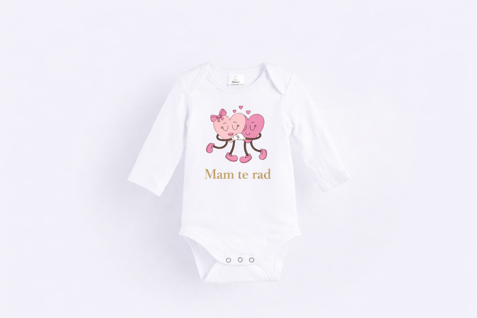 Long Sleeve Bodysuit - Organic Cotton - I Love You