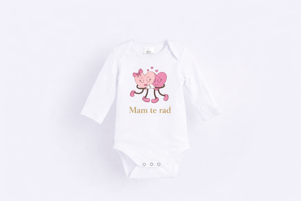 Long Sleeve Bodysuit - Organic Cotton - I Love You