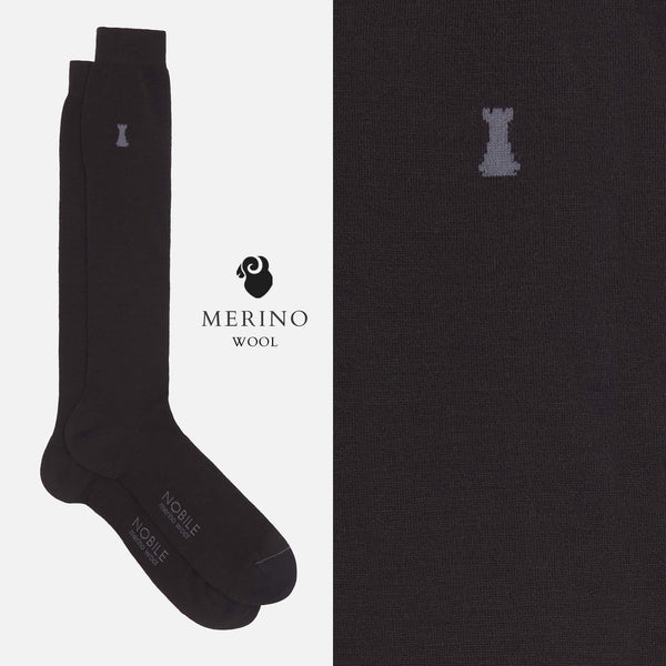 Vivaldi - Dlhé ponožky z merino vlny v jednofarebnom prevedení