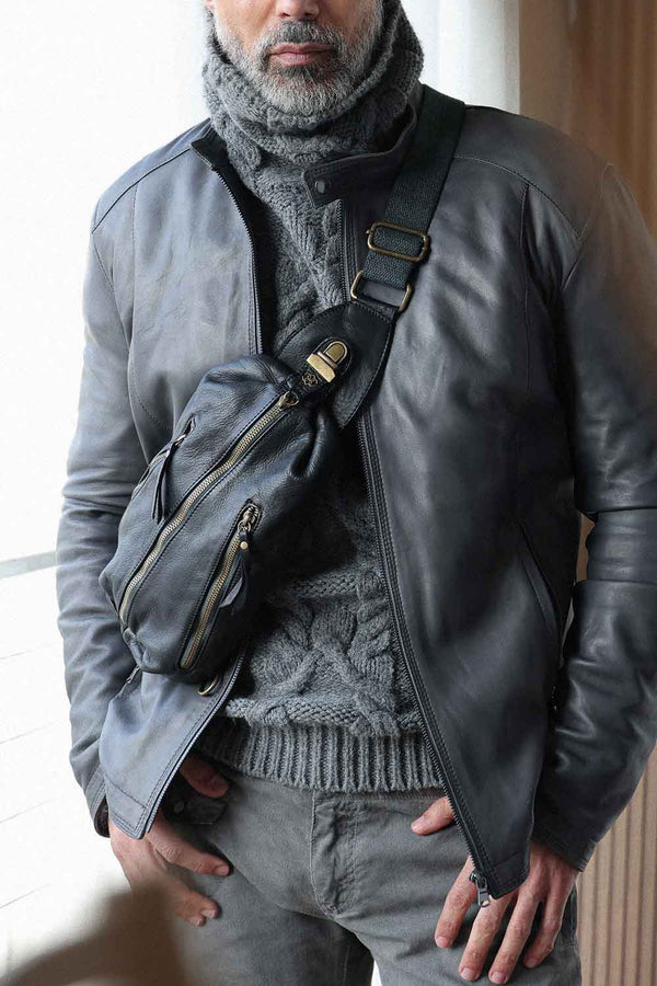 Marsupio Certaldo uomo 100% vera pelle Made in Italy - Barone Firenze