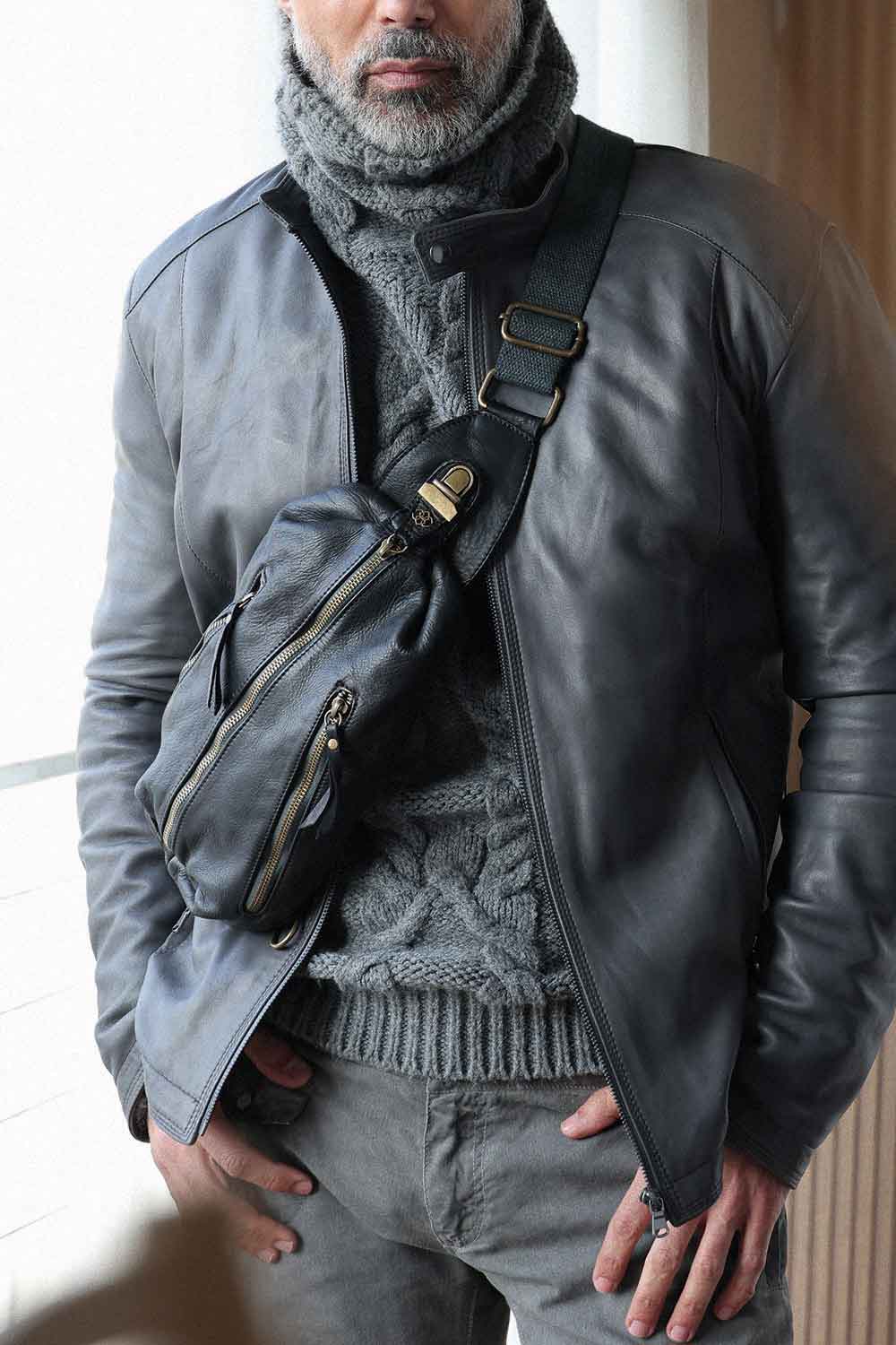 Marsupio Certaldo uomo 100% vera pelle Made in Italy - Barone Firenze