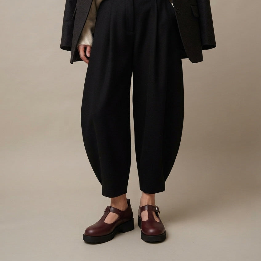 Flaminia Mary Jane T-Bar Calf Bordeaux