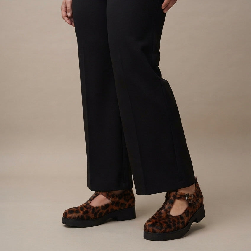 Flaminia Mary Jane T-Bar Leopard Print