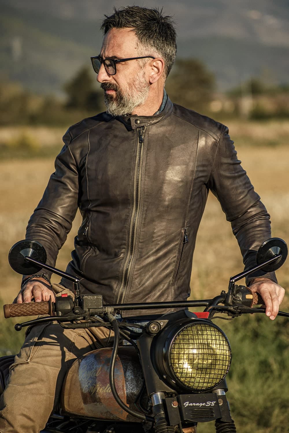 Massi Vintage Grigio giacca uomo 100% vera pelle Made in Italy - Barone Firenze