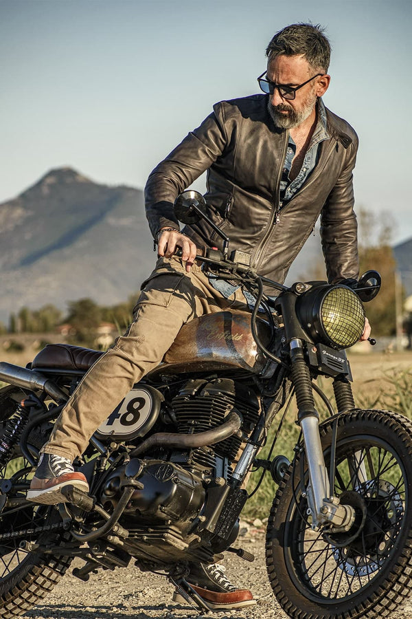 Massi Vintage Grigio giacca uomo 100% vera pelle Made in Italy - Barone Firenze