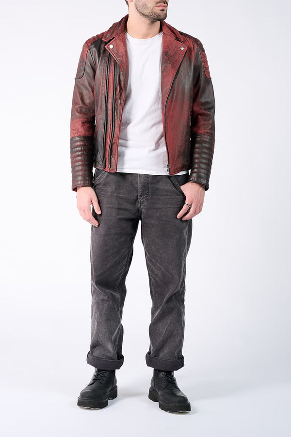 Chiodo Matteo Bike Nuvolato giacca donna 100% vera pelle Made in Italy- Barone Firenze