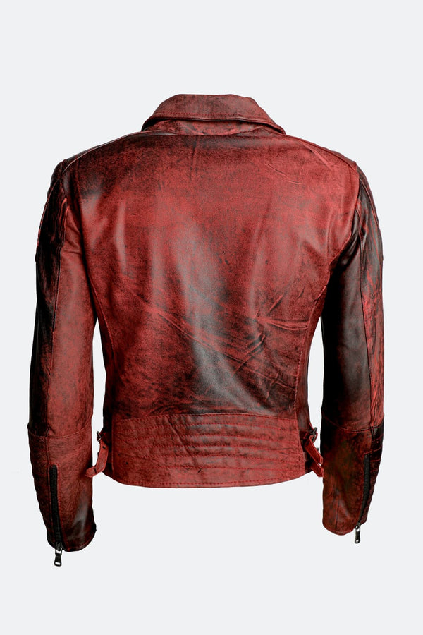 Chiodo Matteo Bike Nuvolato giacca donna 100% vera pelle Made in Italy- Barone Firenze