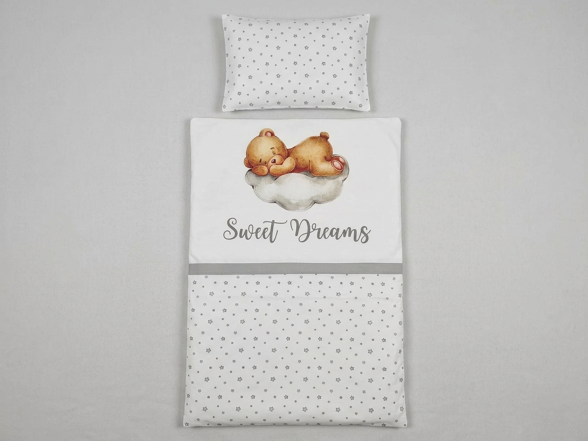 Bedding Set 60x120cm - 2-piece - Sleepy Bear - Gray