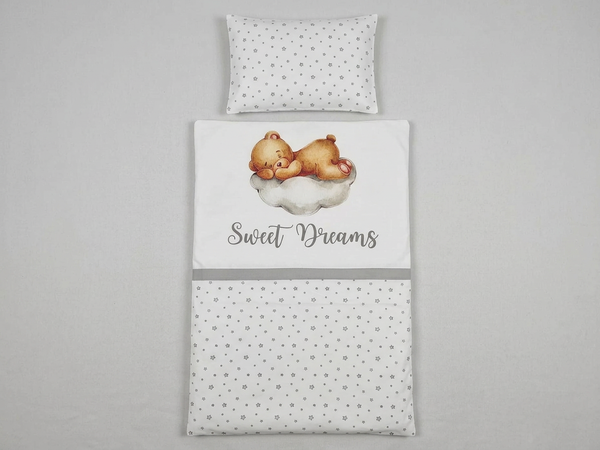 Bedding Set 60x120cm - 2-piece - Sleepy Bear - Gray