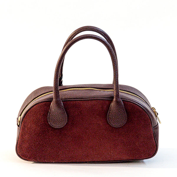 MILLY - Bauletto in pelle e camoscio bordeaux
