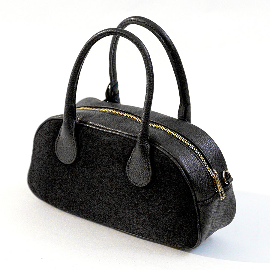 MILLY - Bauletto in pelle e camoscio nero