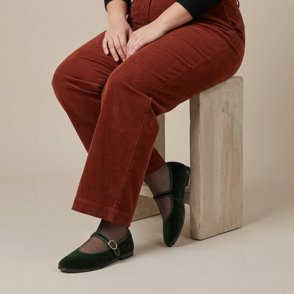Mary-Jane Friulana Velours Vert