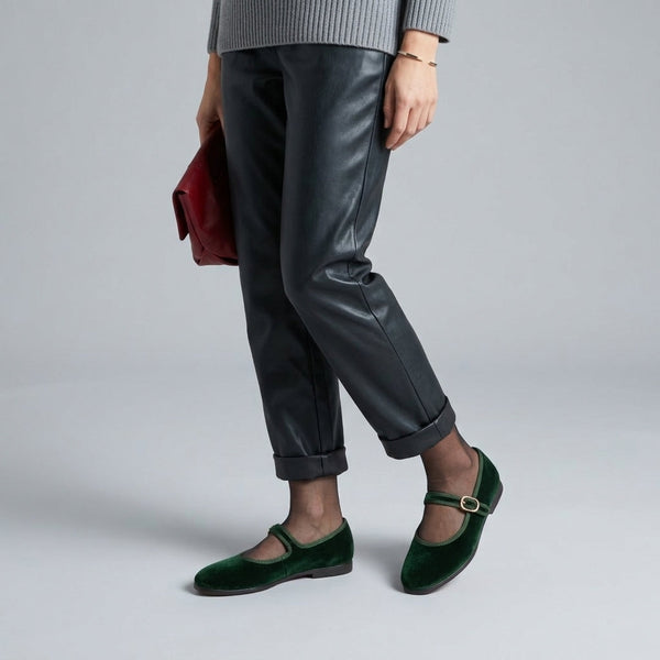 Mary-Jane Friulana Velours Vert