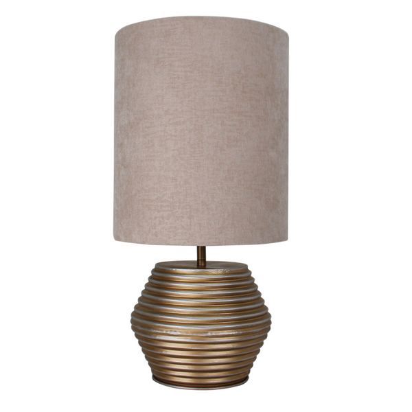 Elegante tafellamp Modena in crème en goud. Perfect voor een moderne sfeer in jouw woonkamer of kantoor.