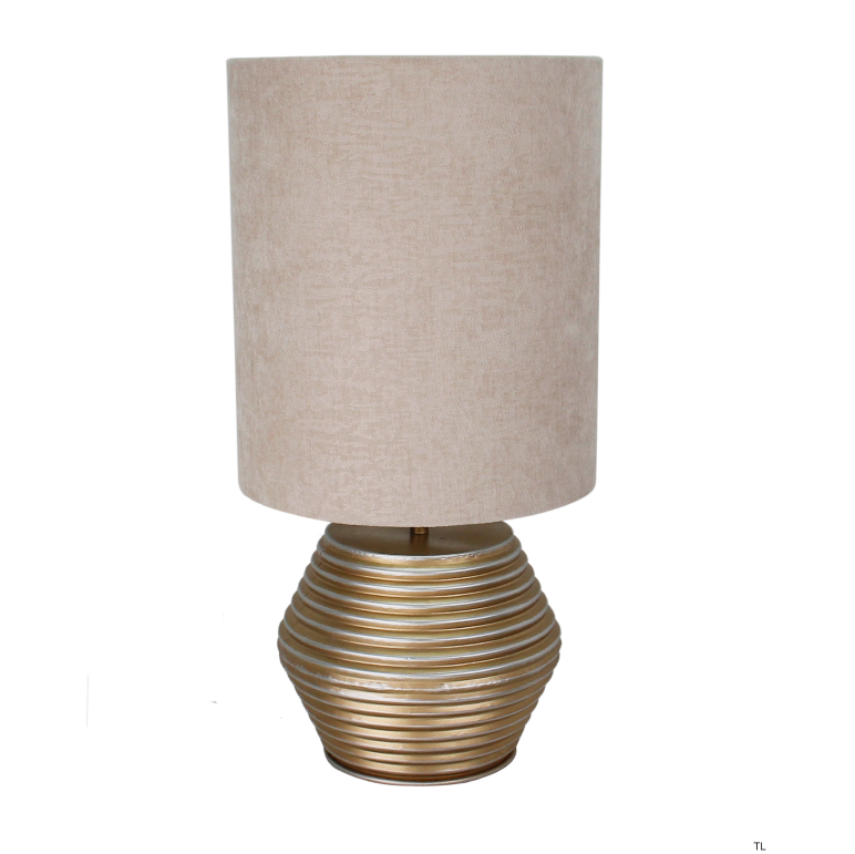 De luxe tafellamp Modena in crème en goud voegt een moderne touch toe aan elk interieur. Perfect voor sfeervolle verlichting.