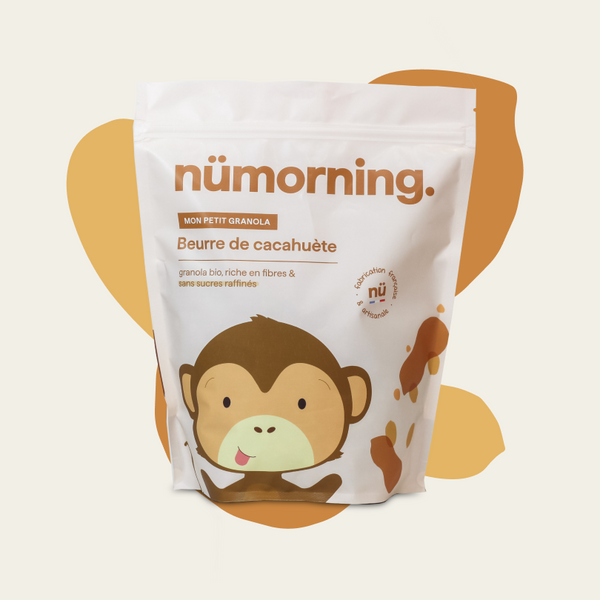 Paquet de 1kg de céréales pour enfant bio nümorning, au beurre de cacahuète