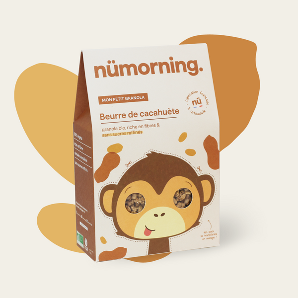 Paquet de 300g de céréales pour enfant bio nümorning, au beurre de cacahuète