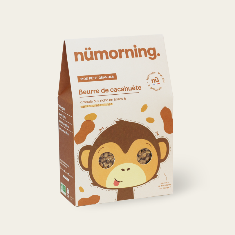 Paquet de céréales pour enfant bio et peu sucré Beurre de cacahuète, de la marque nümorning
